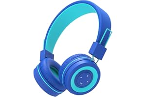 iClever Cuffie Bluetooth per Bambini, Cuffie per Bambini con Microfono, Fascia Regolabile per il Controllo del Volume, Pieghevole, Cuffie per bambini sull'orecchio