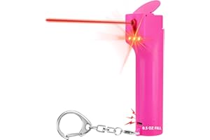 PAPASAFETY 3-in-1 Persönlicher Alarm für Frauen, Pfefferspray Schlüsselanhänger & 130 dB Self Defense Sirene & Rote Stroboskoplichter, Wiederaufladbar & Sicherheitskappe mit Flip-Top, Austauschbarer Kanister