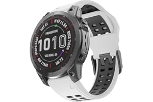ISABAKE 22 mm Bracelets de Remplacement pour Fenix 7/Fenix 5 Plus/Fenix 5/Fenix 6/Fenix 6 Pro/Epix/Forerunner 935/945/Approach S60/Quatix 5, Bracelet Sport en Silicone Bicolore de 22mm,Hommes/Femmes