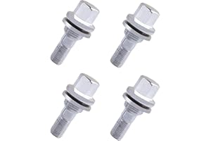 ZHCIHO Wheel Nuts 4PCS, Carbon Steel Locking Wheel Nuts for Peugeot 206 207 308 407 Citroen C2 C3 C4 C5, Grey Wheel Bolts