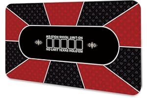 LaiEr 70 "x 35" Tapis de Poker 10 Joueurs Texas Hold'em Poker Rubber Mat Poker Topper pour Tables Folding Portable Poker Table Layout pour Jeux de Poker Blackjack Casino