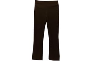 DALSA Girls School Trousers, Plain Elasticated Waist Pull Up Fine Stretch Ribbed Fabric Bootleg Style Comfortable Fit
