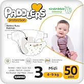Paddlers Protection Bebek Bezi 3 Numara Midi (4-9 Kg) 50 Adet &ndash; Jumbo Paket, Maksimum Koruma