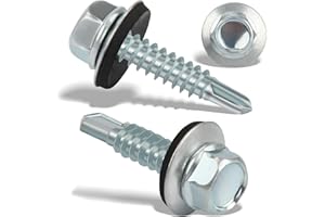 NUTS OT NUTS 80 viti autofilettanti da 5.5 x 25 mm, viti autofilettanti con guarnizione, viti da tetto con rondella di tenuta, viti autofilettanti (argento)