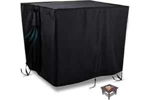Flymer,Funda para mesa de jardín rectangular cuadrada para patio o jardín, resistente al agua, resistente al viento, antidesgarros, antiUV, color negro, para interiores y exteriores (76x76x63 cm)