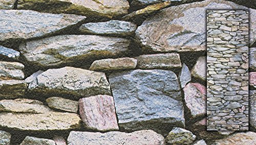 Steintapete in Grau , schöne edle Tapete im Naturstein Design , moderne 3D Optik für Wohnzimmer, Schlafzimmer oder Küche inklusive der Newroom Tapezier Ratgeber mit Tipps für perfekte Wände - 4