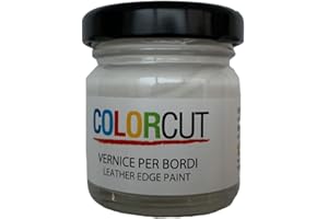 MG LAVORAZIONE ARTIGIANALE PELLE E CUOIO Tintura per bordi"Color cut" 30 ml - Tintura per rifiniture bordi ed orli in pelle e cuoio, Colore n. 0: Bianco
