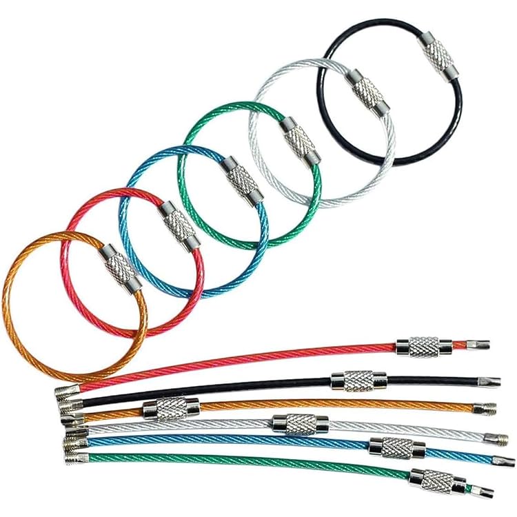 Anelli Metallici 20 Portachiavi Cavo Acciaio Inox 2mm - Per Chiavi E