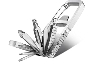 Uadme Multitool Nyckelring, 12 i 1 Vikbar Multi Tool Skruvmejsel i Rostfritt Stål Bit Fickreparationsverktyg Utomhusflasköppn