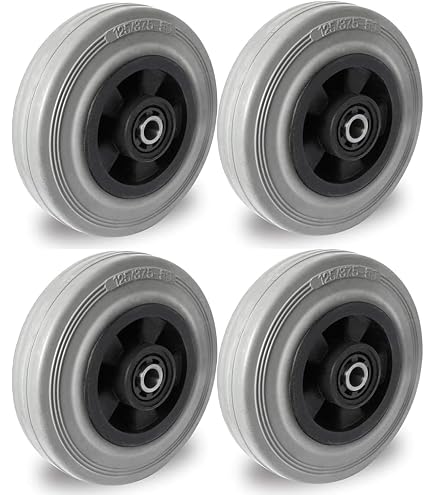 Ganter Normelemente | Ruedas de goma, ruedas de repuesto, 150 mm, 2 ruedas, 260 kg, revestimiento de goma, cuerpo de rueda de polipropileno |GN 22873-150- G-A