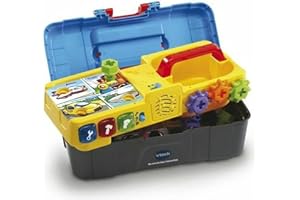 VTech - Ma Bricolo-Box Interactive, Caisse à Outils Enfant Éducative, Jouet Électronique Sons et Lumières, 10 Pièces et Accessoires de Jeu, Cadeau Enfant de 2 Ans à 5 Ans - Contenu en Français