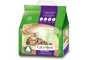 Cat's Best Smart Pellets, 100% vegetabilisk kattströ, innovativ klumpströ för katter av non-stick aktiva träfibrer – stoppar