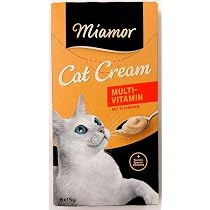 MIAMOR Cat Snack Cream Geflügel – Katzen-Leckerli Ohne Zucker, Mit Biotin Für Glänzendes Fell, 11x15g