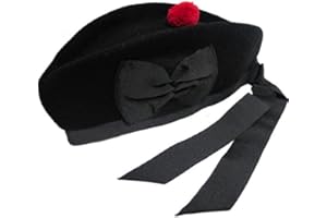 AAR Glengarry Dudelsack/Kilthut aus Wolle, Schwarz