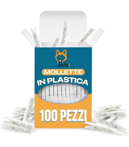 HW CASA 60 Mollette per Bucato - Mollette da Bucato in Plastica Rinforzata - Colorate per Calze/Asciugamani/Vestiti - Plastica Durevole