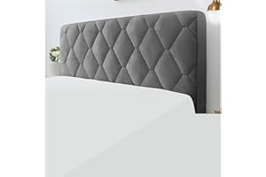 SMINGM Bed headboard covers, dustproof, stretchable, thick, quilted, plain coloured, cotton protective cover