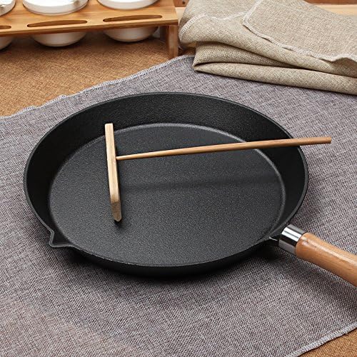 CUCUCU Frying Pan Steak Frying Pan Non Stick Frying Pan Cast Iron Pan Frying Pan Non-Stick Pan Non-Coating Smoke-Free Household Pancake Pan Cake Pan Pancake Pancake Pan,Wooden handle 29cm
