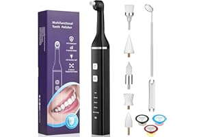 ‎EMOCCI PRO Zahnsteinentferner Zahnpolierer mit 5 Köpfen und 3 Polierpasten Zahnsteinentferner Menschen und Haustiere mit LED-Licht IPX6 Wasserdicht Wirksame Zahnaufhellung & Zahnreinigung