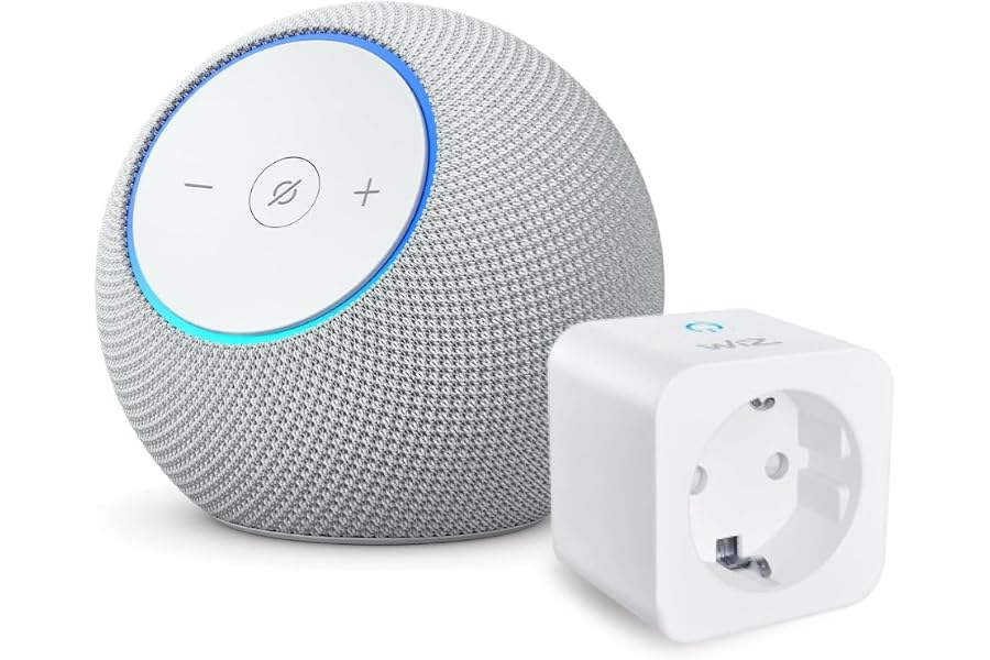 Amazon Echo Dot Max (neueste Generation) | Weiß + WiZ Smart Plug, Funktionert mit Alexa - Smart Home