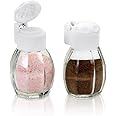 METALTEX Glass Salt and Pepper Set, 40ml, White