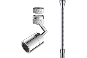 AIRFUL 1 Pieza 720° Giratorio Aireador de Grifo, Espuma a Prueba de Salpicaduras Atomizador Grifo, 1 Pieza 30cm de Extensión de Grifo, Grifo Alargador Adaptador Grifo de Cocina Baño