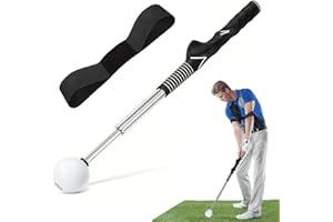 Puedno Einziehbare Golf Trainingshilfen mit Golfschwung-Armband, Telescopic Golf Swing Training Aid, Golf Trainingshilfe, Golf Griff Trainingshilfe für Aufwärmübungen