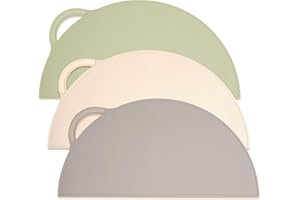 UpwardBaby Silicone Placemats for Toddlers - Suction Baby Placemat for Restaurants & Home - Set of 3 - Kids Placemat for Dining Table-Washable Wipeable Nonslip BPA-Free Placemats for Kids