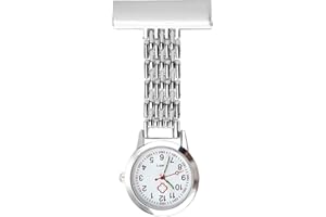 OMCGG Nurses Fob Watch, Alloy Quartz Movement Doctor Pocket Watches Easy Read Lapel Pin Watch Glow in The Dark Clip-on Hanging Pendant Brooch for Nurse Doctor