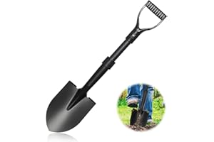 GSBLUNIE Schaufel, Gartenschaufel zum Graben, 71cm, Gartenschaufel, strapazierfähig, mit D-Griff, Spaten Schaufel für Camping, Einfassung, Strandsand, Metall-Gartenschaufel mit Fiberglas-Schaft, Schwarz