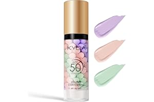 KYDA Farbkorrektierendes Face Primer, SPF 50 PA+++, Feuchtigkeitsspendende Make-up-Primer, Ein Schritt Aufhellende Primer für gleichmäßigen Hautton, Öl Control Skin Corrector