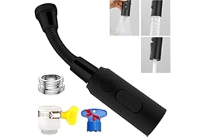 CHUAINXIN Alargador Aireador de Grifo Cocina Fregadero con Manguera, M24 Negro Extensor Grifo con Adaptador Grifo Cocina, Boquilla Atomizador Burbujeador Grifo con 3 Modos, Flexible Difusor Filtro para Lavabo