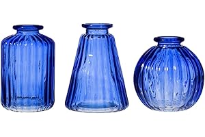 Sass & Belle Cobalt Blue Glass Bud Vases - Set of 3