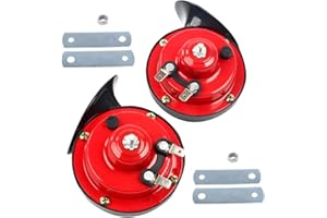 FreeTec 110dB 12V Bocina Coche, 2 Piezas Bocina Claxon Moto Potente, Universal Bocina de Caracol Fuerte Impermeable Kit Claxon para Moto, Coche, Barco, Camion