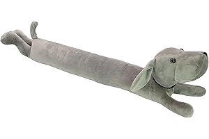 Benross 85189 - Burlete para puerta de perro, decoración otoñal del hogar, suave y encantador, diseño de animales en gris, 89 x 11 x 16 cm