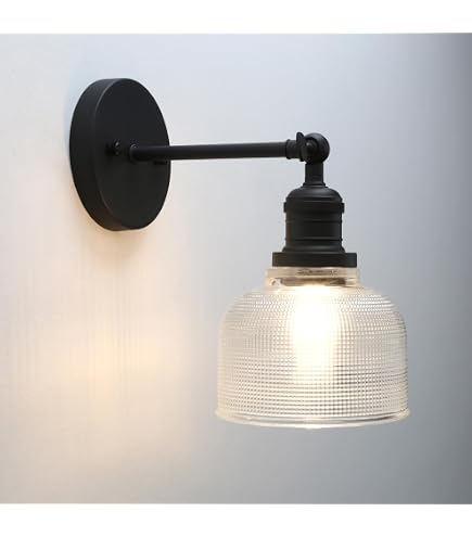 YVAMNAD Wandleuchte Mit Glaslampenschirm – E27, Metall, Modern, Für Badezimmer, Schlafzimmer & Flur – Inkl. Montageset