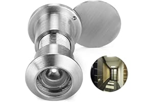 PAUZLE Door Viewer, Peephole with Rotating Privacy Cover, 220 Degree Wide View Angle Spy Hole Heavy Duty Solid Brass for 1-3/8" to 2-1/6" Doors for Home Office Hotel (Silver)