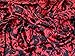 Produktbild John Kaldor Blütenmuster Slinky Satin Kleid Stoff rot & schwarz - Meterware