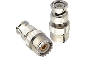 Boobrie Adaptateur UHF BNC Connecteur SO239 Femelle à Mâle pour Antennes RF/CB/Radio/Périphériques LAN Sans Fil/Portable - Paquet de 2