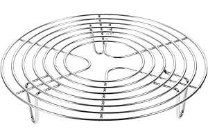 Yardwe Griglia Per Cottura a Vapore in Acciaio Inox 304 Supporto Rotondo Alto 4 Cm Cestello Vaporiera Multiuso Per Pentole E Griglia Di Raffreddamento Compatta