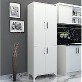 % 100 Mdf Lam Beyaz 4 Kapaklı Kapak Beyaz G&ouml;vde &Ccedil;ok Ama&ccedil;lı Dolap