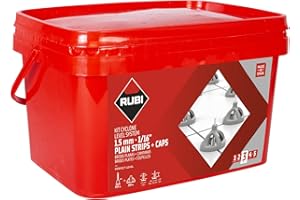 RUBI | Kit Cyclone Level System Se Compose de 300 bases de 1,5 mm et 100 coupelles réutilisables | Idéal pour la pose de carreaux grand format (taille minimale requise : 30 x 30 cm)