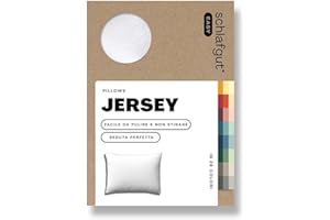 schlafgut Federa Easy Jersey 60x80 cm, in 100% cotone super soft, cerniera nascosta, ultra morbida e traspirante, certificazione Oeko-Tex, Full-White
