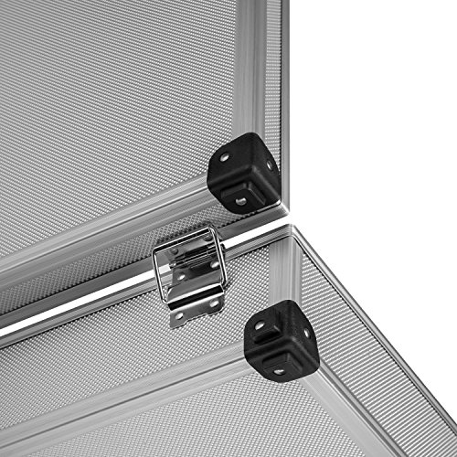 Werkzeugkoffer Werkzeugkiste 42,5×30,5×12,5 cm + Schlüssel – Silber Aluminium - 4
