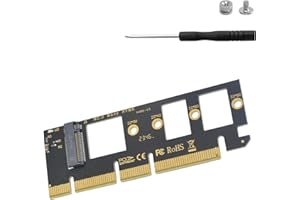 Maxhood M.2 NVME to PCIe 4.0 x16 Adapter, M.2 NVMe SSD to PCI-E 4X 8X 16X M Key Expansion Card, Support PCIE Protocol NVME m.2 SSD 2280, 2260, 2242, 2230