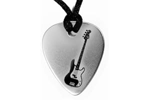 PÚAS DE PLATA Pendentif Médiator Guitare Argent 925 - Personnalisable : Gravure de texte personnalisée pour son visage inverse Gratuite