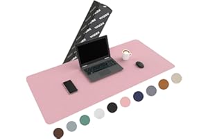 WURK Tappetino per Mouse Grande [120 cm x 60 cm] - Tappetino Scrivinia - Mousepad XXL - Pelle PU Impermeabile + Scamosciata Antiscivolo (Rosa)