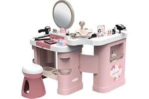 Smoby - My Beauty Kosmetikstudio - 3-in-1 Beauty-Center mit Friseur-, Nagel- & Schminkbereich - Spielset mit Licht & Sound, 26 Zubehörteilen, mit recyceltem Material, für Kinder ab 3 Jahren