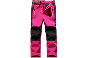 CAMLAKEE Pantalones Senderismo Niño Niña, Pantalon Softshell Impermeable Transpirable Pantalones Trekking Montaña Invierno