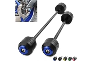 ROCKMUTE Motorbike Front Rear Wheel Axle Fork Sliders Crash Protector For Suzuki GSX-S 1000/F 2015-2020 GSXS1000 Falling Protection Guard Pads Motorcycle Accessory 1 Pair (2 pcs) (Blue Front+Rear)