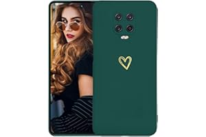 Kaywzo Funda para Xiaomi Redmi Note 9S/9 Pro,Carcasa de Suave Silicona con Patrón del Corazón,Diseño Minimalista,Ultradelgado Lindo Mujeres Phone Case Cover,Verde